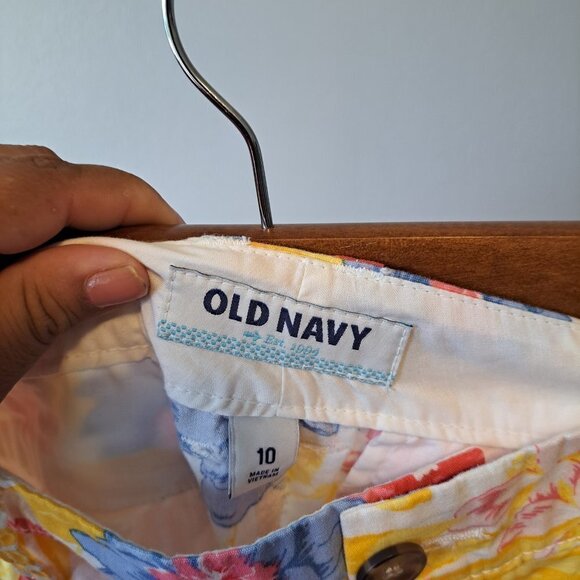 Old Navy Multifloral Women Cotton Casual‎ Shorts Size 10 Summer Outside - Picture 5 of 10